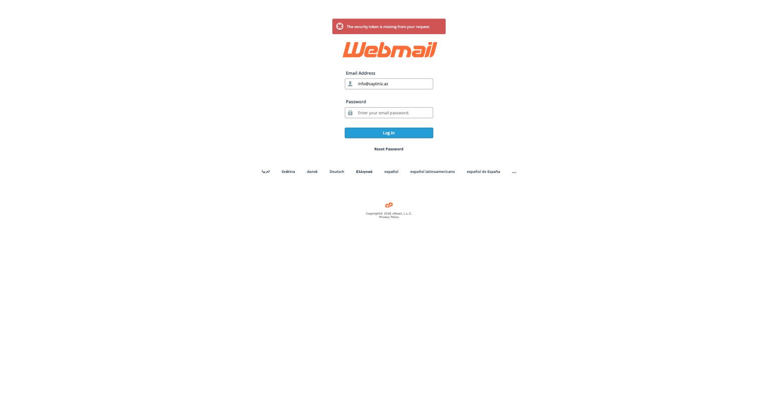 Webmail giriş ekranı